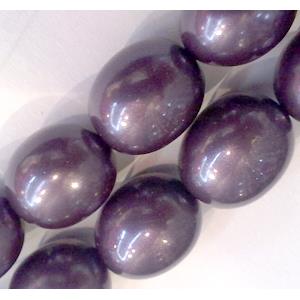 Pearlized Shell Beads, rice-shape, purple, approx 14x18mm, 22pcs per st [SHEPL04C03-14X18MM]