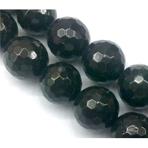 pearlized shell beads, faceted round, black, 16mm dia, 25pcs per st [SHEPL11-16MM]
