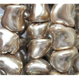 Pearlized Shell Beads, freeform, coffee, approx 10-16mm, 15.5 inches [SHEPL21]