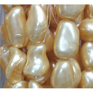 Pearlized Shell Beads, freeform, pink, approx 10-16mm, 15.5 inches [SHEPL22]