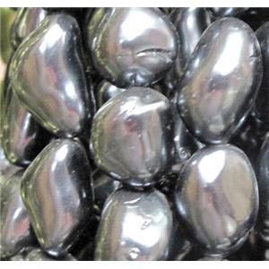 Pearlized Shell Beads, freeform, silver-grey, approx 10-16mm, 15.5 inches [SHEPL26]