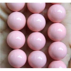 pink Pearlized Shell Beads, round, approx 8mm dia [SHEPL31-8MM]