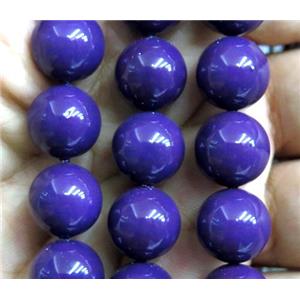 purple Pearlized Shell Beads, round, approx 14mm dia [SHEPL35-14MM]