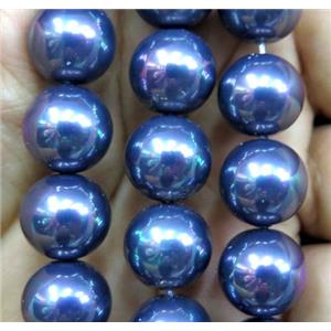Pearlized Shell Beads, round, approx 14mm dia [SHEPL44-14MM]