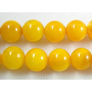 freshwater shell beads, round, dyed, yellow, 6mm dia,62bead per st [SHERD09]