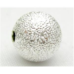 round stardust copper beads, corrugated, silver plated, 4mm diameter [SP-RD-COP-4MM]