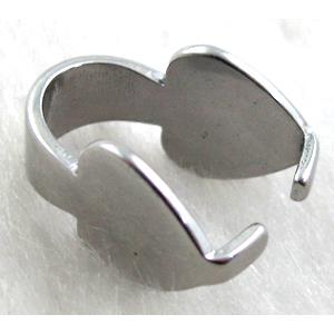 Stainless Steel Hinge Bail, platinum plated, 10mm, 10x15mm [SSCLA002]