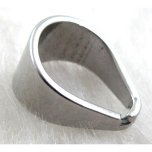 Stainless Steel Hinge Bail, platinum plated, 10mm wide [SSCLA003]