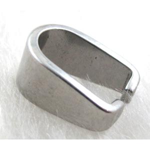 Stainless Steel Hinge Pinch Bail, platinum plated, 8x12mm [SSCLA006]