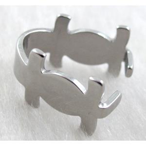 Stainless Steel Hinge Pinch Bail, platinum plated, 10x10mm, 12x15mm [SSCLA007]