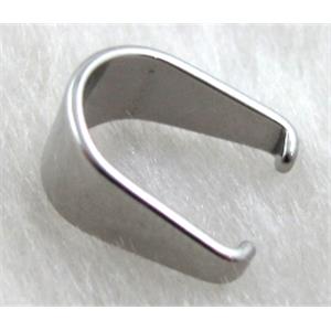 Stainless Steel Hinge Pinch Bail, platinum plated, 8x10mm [SSCLA008]