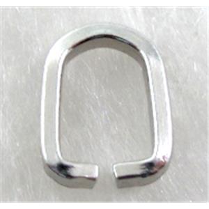 Stainless Steel Hinge Pinch Bail, platinum plated, 8x11mm [SSCLA010]