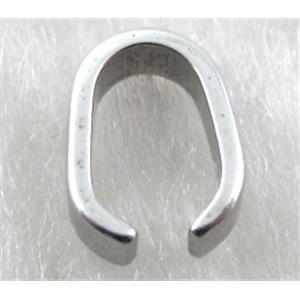 Stainless Steel Hinge Pinch Bail, platinum plated, 6x8mm [SSCLA011]