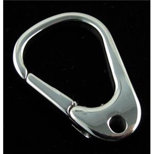 Stainless Steel Carabiner Clasp, platinum plated, 35x25mm [SSCLA017]