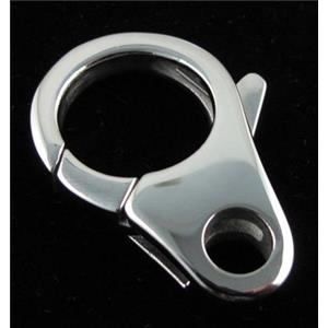 Stainless Steel Lobster Clasp, platinum plated, 31x20mm [SSCLA018]