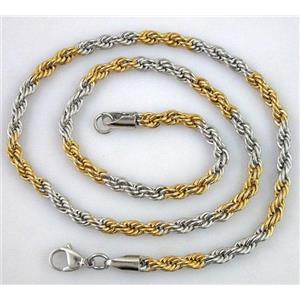 Stainless steel Necklace chain, platinum and golden plated, 5mm dia, approx 21.5 inch(55cm) length [SSNK12]