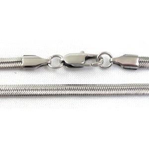 Stainless steel Necklace Chain, platinum plated, 4.5mm wide, 1.2mm thin, approx 18 inch(45cm) length [SSNK14]