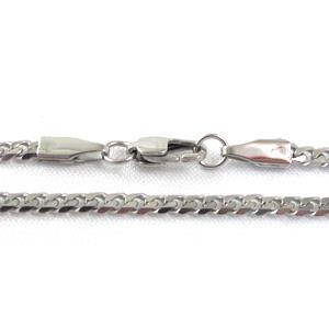 Stainless steel Necklace, platinum plated, 3.4mm wide, 1.2mm thin, approx 18 inch(45cm) length [SSNK15]