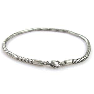 stainless steel chain bracelet, 3.2mm dia, approx  21cm length [SSOLT400424]