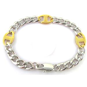 Stainless steel Bracelet, approx 7x10mm, 10x16mm, 7.5 inch (19cm) length [SSTBT18]