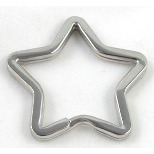 Stainless Steel Star Keychain, 35mm dia [SSTCH05]