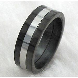 Stainless steel Ring, black, inside: 18.5mm dia [SSTFR06-8]
