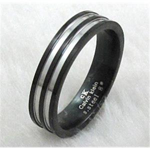 Stainless steel Ring, black, inside: 20mm dia [SSTFR08-10]