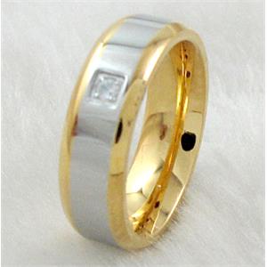 Stainless steel Ring, gold plated, inside: 22mm dia [SSTFR16-11]