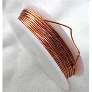 Jewelry binding copper wire, rose-coffee, 1mm thick, 2.5meters per roll [WIRECOP01-1MM]