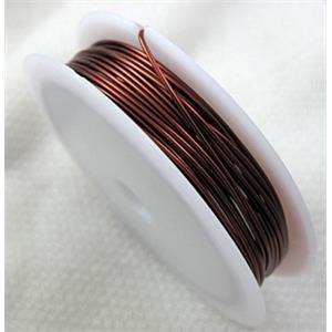 Jewelry binding copper wire, deep coffee, 1mm thick, 2.5meters per roll [WIRECOP04-1MM]