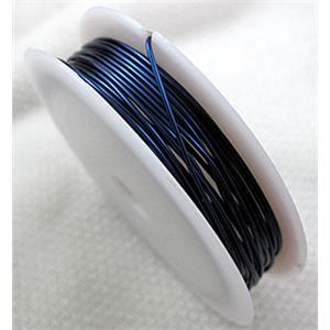 Jewelry binding copper wire, Deep blue, 1mm thick, 2.5meters per roll [WIRECOP08-1MM]