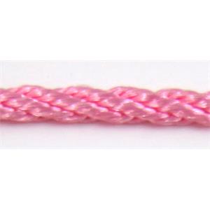 Pink braided cord, cotton, 2mm dia, approx 30yards per roll [WIRECT01C201]