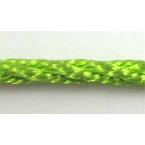 Twist Cotton Rattail Jewelry bindings wire, olive, 2mm dia, approx 30yards per roll [WIRECT01C506]