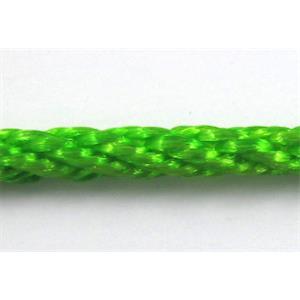 Twist Cotton Rattail Jewelry bindings wire, green, 2mm dia, approx 30yards per roll [WIRECT01C507]