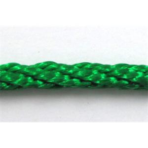 Twist Cotton Rattail Jewelry bindings wire, deep-green, 2mm dia, approx 30yards per roll [WIRECT01C508]