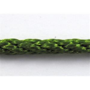 Twist Cotton Rattail Jewelry bindings wire, green, 2mm dia, approx 30yards per roll [WIRECT01C510]