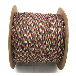 metallic cotton cord, rainbow, approx 0.8mm thickness, 70yard per rolls [WIREGC19]