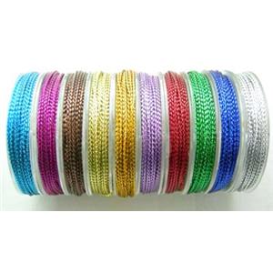 Metallic Cord for Jewelry binding, Mix Color, 0.8mm dia,10m per roll [WIREGSMIX]