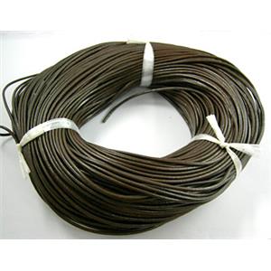 Coffee Leather Rope For Jewelry Binding, 2mm thick [WIRELT002]