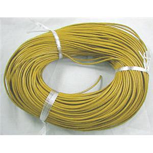 Gold Leather Rope For Jewelry Binding, 1.5mm dia [WIRELT008-1.5MM]