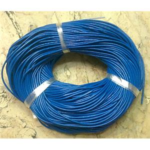 Leather Rope For Jewelry Binding, blue, 2mm [WIRELT029]