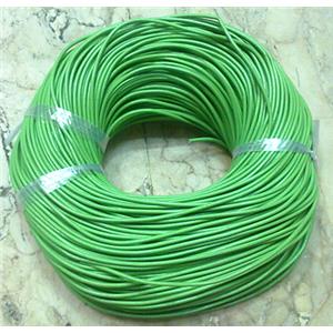 Leather Rope For Jewelry Binding, green, 2mm [WIRELT033]