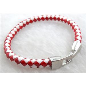 leather bracelet with toggle clasp, 6mm dia, 8 inch length [WIRELT044]