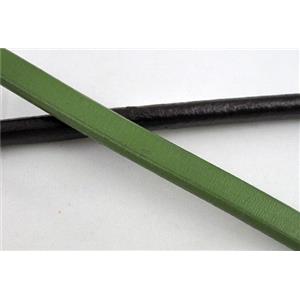 genuine leather cord, green, approx 10mm wide, 6mm thickness [WIRELT052]