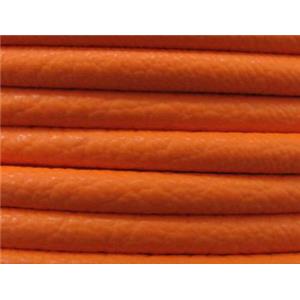PU Leather Cord, round, orange, approx 6mm dia [WIRELT065-6MM]