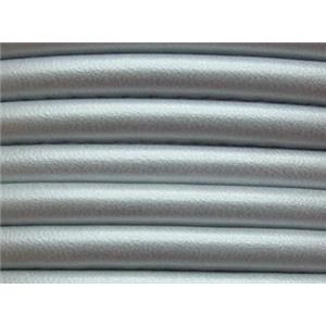 PU leather Cord, round, silver plated, approx 6mm dia [WIRELT068-6MM]