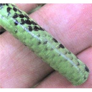 green PU leather wrapped cord, approx 6mm dia [WIRELT086]