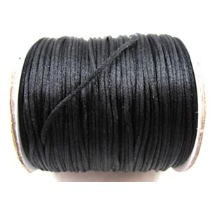 Satin Rattail Cord, black, 1mm size, approx 250yard per rolls [WIRENL23]