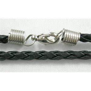 Coffee PU leather Necklace Cord, 3mm dia, 18 inch length [WIRENW01]