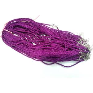 Rattail Nylon, Sennit Necklace Cord, copper connector, purple, 3mm dia [WIRENW31]